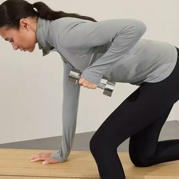 Athleta Flurry Seamless Henley in Storm Cloud - Picture 2 of 8